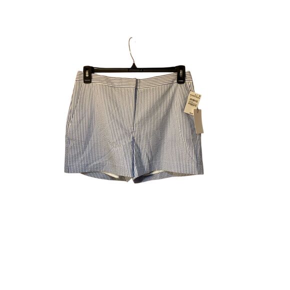 1901 NWT women’s striped seersucker, blue and white shorts. Size 8 - Picture 1 of 6